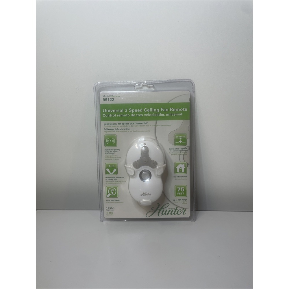 HUNTER Fans Universal 3-Speed Ceiling Fan Remote: Model 99122‎ New Sealed